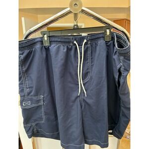Highland Originals Men's 3XL Swim Trunks Navy Blue Cargo Pocket Mesh Lined